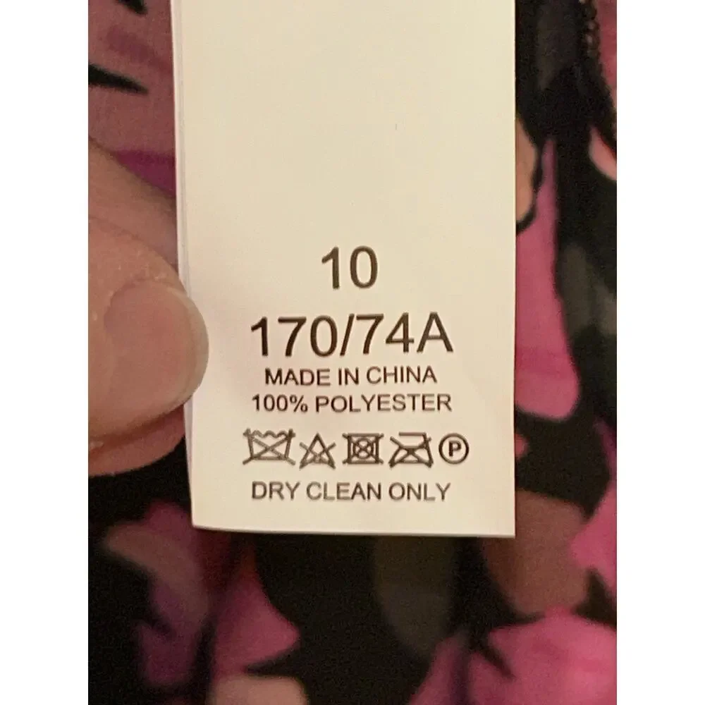 Kate Spade Wallflower Satin Floral Skirt Size 10 NWT Pink Black Asymmetrical